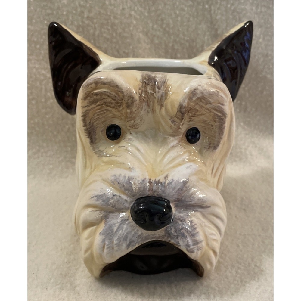 Schnauzer Dog Ceramic Planter Vase Pencil Cup New with Tag *AS IS* Hobby Lobby